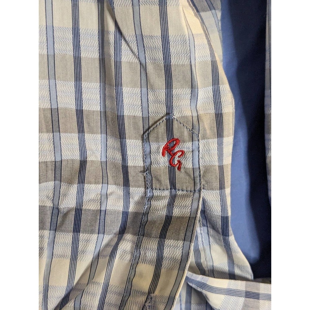 Robert Graham Long Sleeve Shirt M "Knowledge Wisdom Truth" Flip Cuff Blue Stripe - Picture 7 of 7